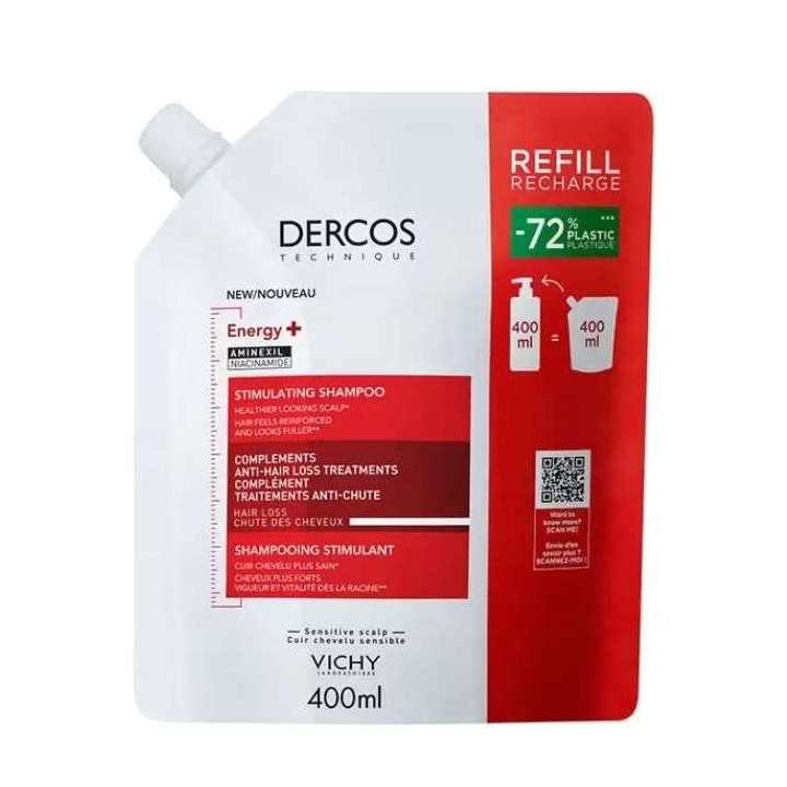 Vichy Dercos Technique Energy+ Shampooing Stimulant Anti-Chute Éco-Recharge - 400ml