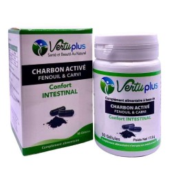 VERTUPLUS CHARBON ACTIVE FENOUIL ET CARVI 30 GELULES