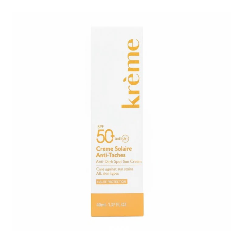 KRÈME Crème Solaire Anti-Tâches 50ml SPF50+ Protection Haute Dépigmentante Uniformisante