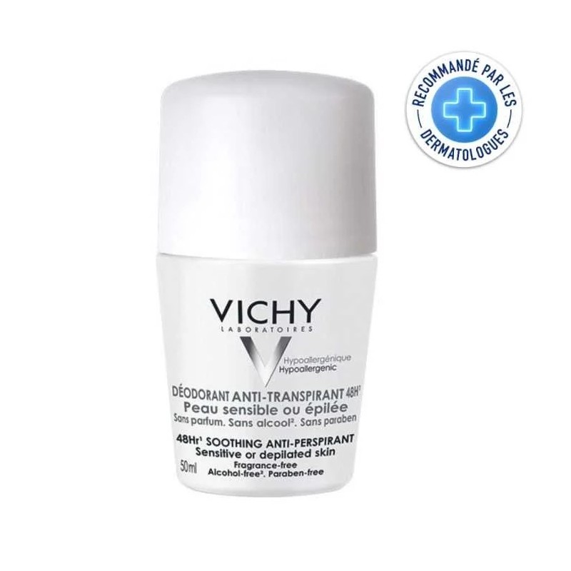 VICHY DEODORANT ANTI TRANSPIRANT 48H BILLE PEAU SENSIBLE OU EPILEE