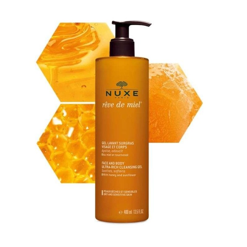NUXE REVE DE MIEL GEL LAVANT SURGRAS VISAGE ET CORPS 400 ML