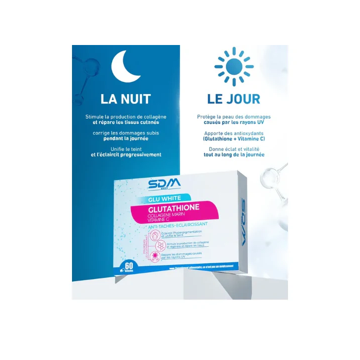 SDM Glu White Glutathione Éclat et Teint Unifié - 60 Gélules