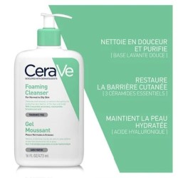 CERAVE GEL MOUSSANT PEAUX NORMALES À GRASSES 473ML