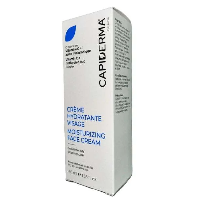 Capiderma Crème Hydratante Visage Soin Hydratant Intense - 40ml