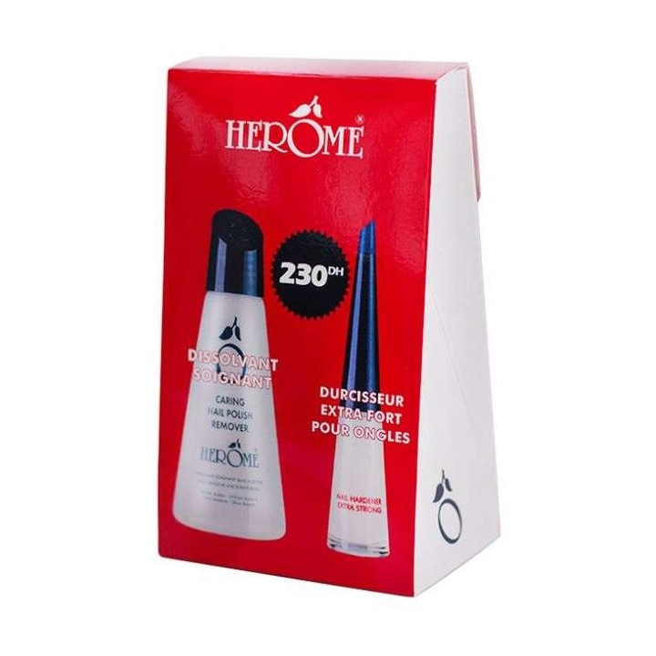 Herome Pack Duo Ongles Parfaits (Durcisseur Extra Fort 10ml + Dissolvant Soignant 120ml)