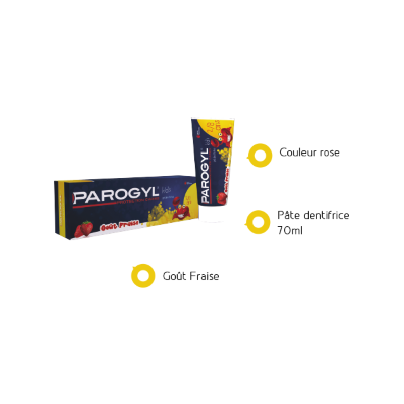 PAROGYL KIDS PATE DENTIFRICE ENFANTS GOUT FRAISE 75ML