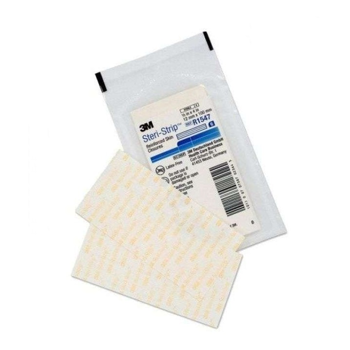 3M Steri-Strip Bandelettes de Suture Cutanée Adhésive 12mm x 100mm