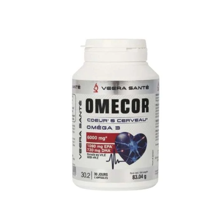 Veera Santé Omecor Oméga-3 Concentré - 60 Capsules