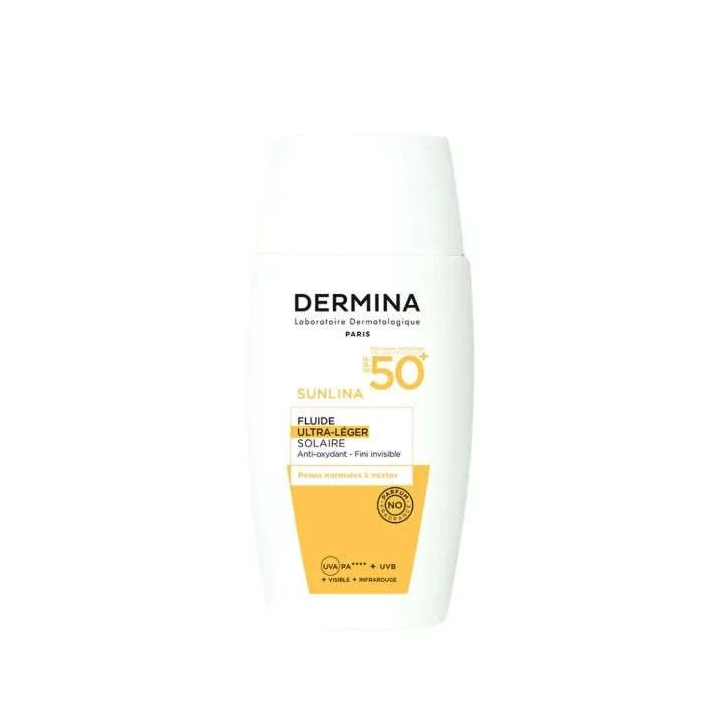 Dermina Sunlina Fluide Ultra Léger SPF 50+ Invisible - 50ml