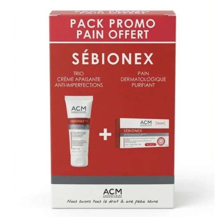 ACM Sebionex Trio Offre Spéciale : Crème Anti-Imperfections 40ml + Pain Dermatologique 100g Offert