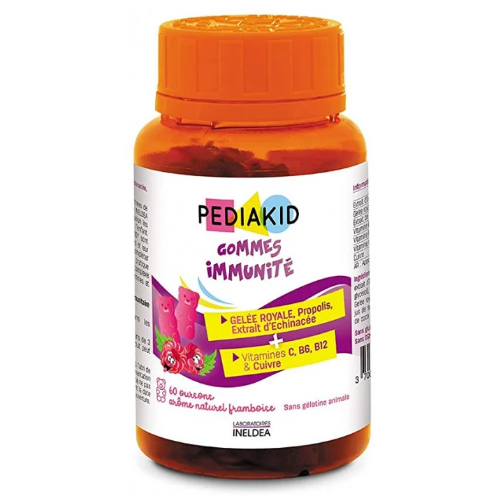 Pediakid Gommes Immunité Soutien des Défenses Naturelles – 60 Oursons