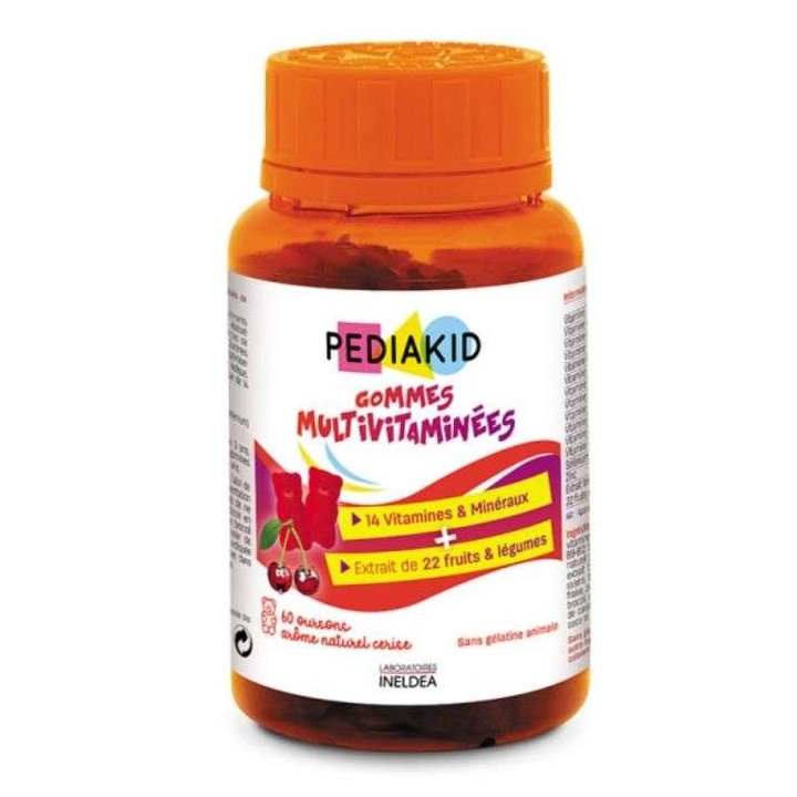 Pediakid Gommes Multivitaminées Croissance et Vitalité – 60 Oursons