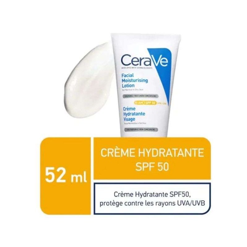 CERAVE CREME HYDRATANTE Visage SPF 50 52 ML CERAVE CREME HYDRATANTE Visage SPF 50 52 ML