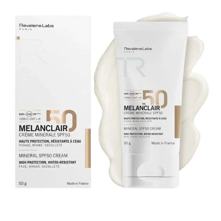 Ravelene Labs Melanclair Crème Minérale SPF 50 Haute Protection – 50g