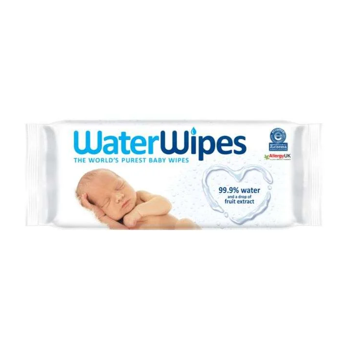 WaterWipes Lingettes Bébé Biodégradables et Ultra-Pures – Paquet de 60 lingettes