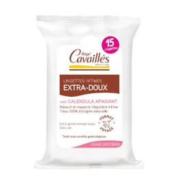 Rogé Cavaillès Lingettes Intimes Extra Douces – Pochette de 15 lingettes