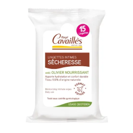 Rogé Cavaillès Lingettes Intimes Spécial Sécheresse Hydratantes – Pochette de 15 lingettes