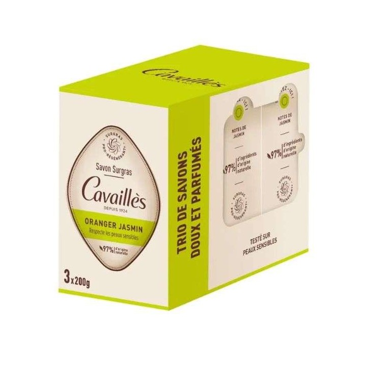 Rogé Cavaillès Trio de Savons Doux et Parfumés Oranger Jasmin - 3x200g