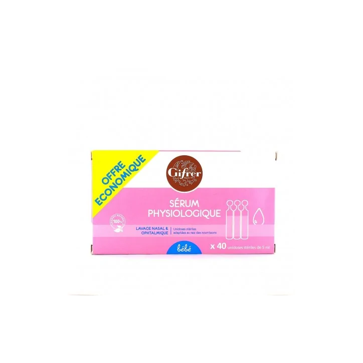 Gifrer Physiologica Sérum Physiologique - 40 Unidoses de 5ml