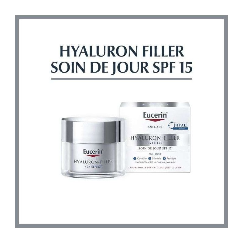 EUCERIN HYALURON FILLER 3* EFFECT SOIN DE JOUR SPF 15 Peau Sèche 50ml