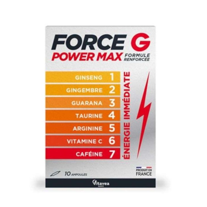 VITAVEA Force G Power Max Booster d'Énergie - 10 Ampoules