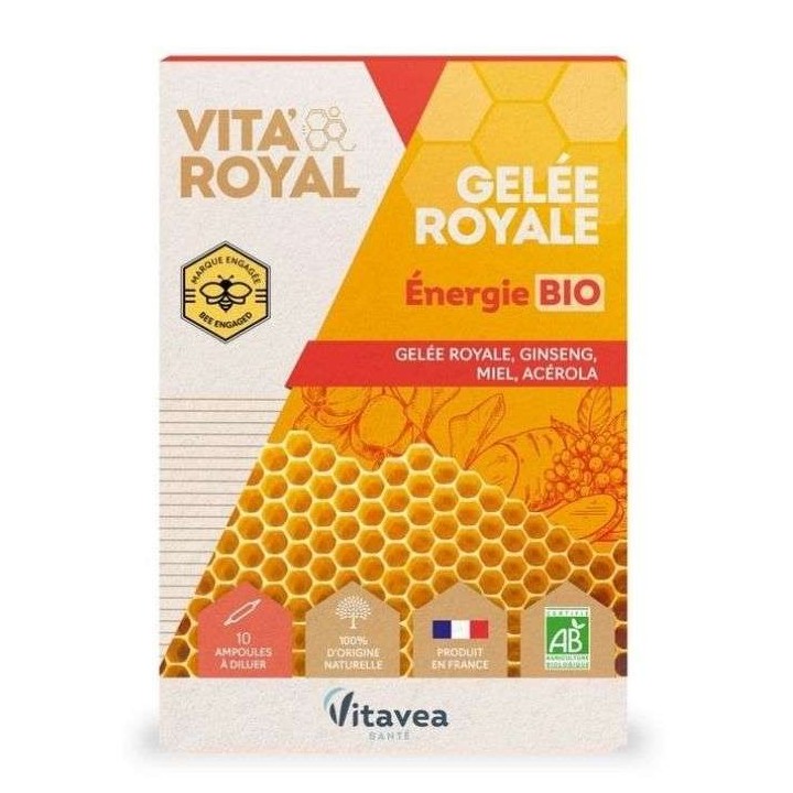 VITAVEA Gelée Royale Énergie Bio - 10 Ampoules