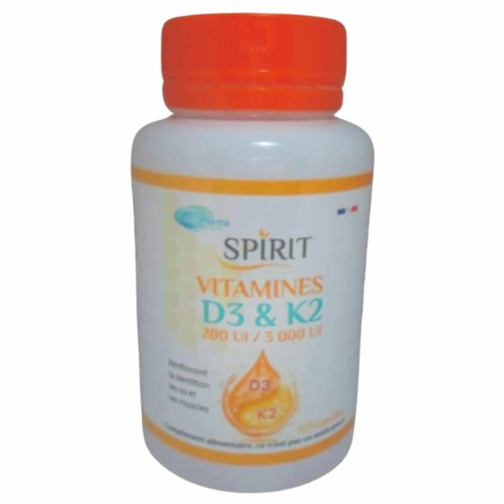 SPIRIT PHARMA Vitamines D3 et K2 Capital Osseux & Dentaire - 60 Capsules