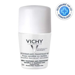 VICHY Déodorant Anti-Transpirant 48H Bille Peaux Sensibles ou Épilées - 50ml