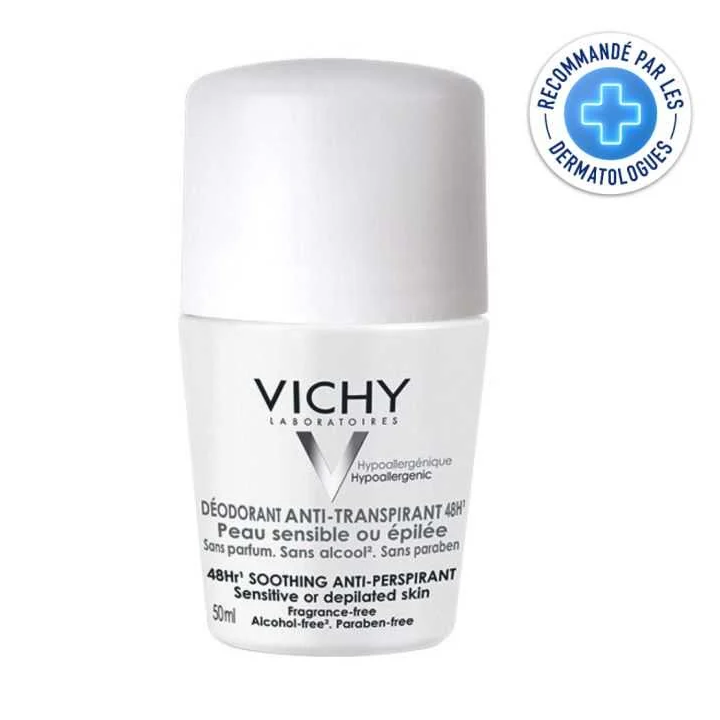 VICHY Déodorant Anti-Transpirant 48H Bille Peaux Sensibles ou Épilées - 50ml