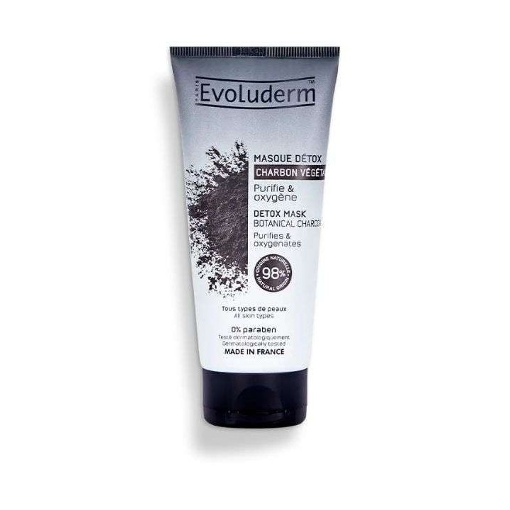 EVOLUDERM Masque Détox Purifiant Charbon Végétal - 100ml