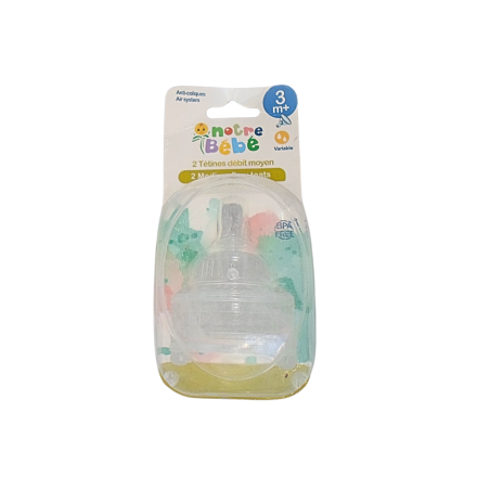NOTRE BEBE 2 Tetines debit +3m Variable
