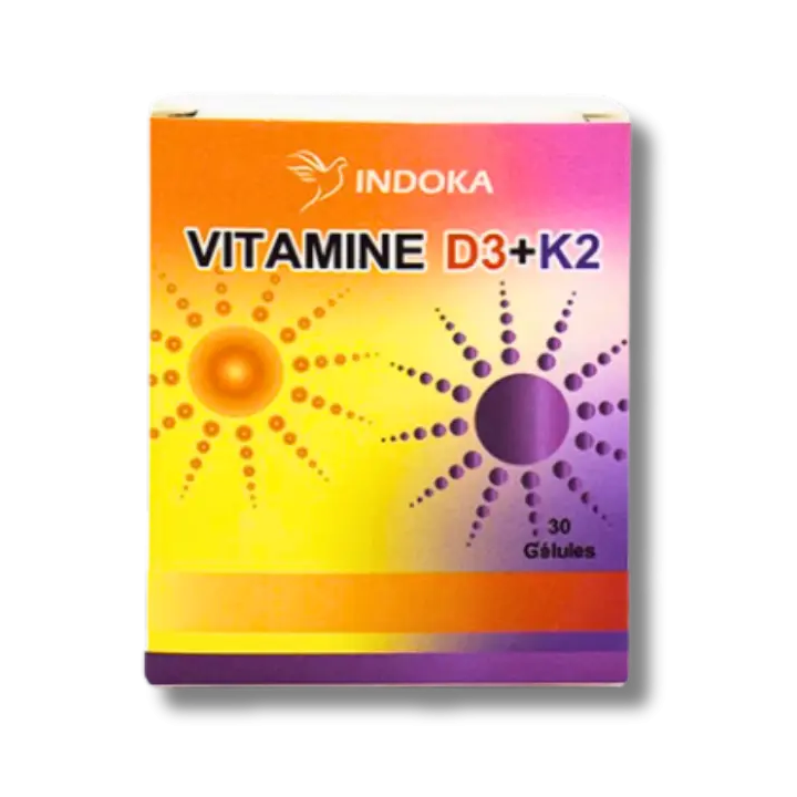 INDOKA Vitamines D3 et K2 - 30 Capsules