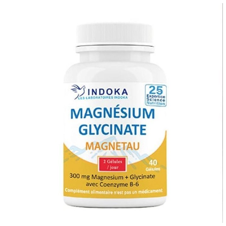 INDOKA Magnésium Glycinate Magnetau 300mg - 40 Gélules