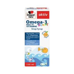 DOPPELHERZ Aktiv Oméga-3 + Multi-Vitamines Junior - Sirop Gout Orange 150 ml