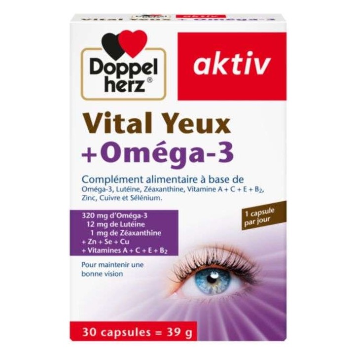 DOPPELHERZ Aktiv Vital Yeux + Oméga-3 - 30 Capsules