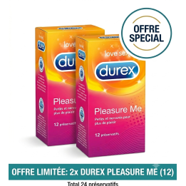 DUREX Pack de 2 Pleasure Me - 2x12 Préservatifs (24 pièces)