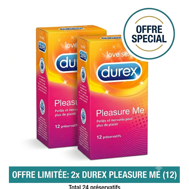 DUREX Pack de 2 Pleasure Me - 2x12 Préservatifs (24 pièces)