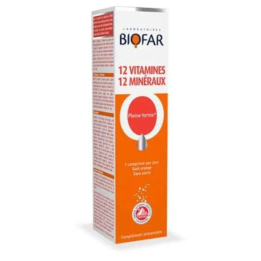 BIOFAR 12 Vitamines 12 Minéraux - 20 Comprimés Effervescents