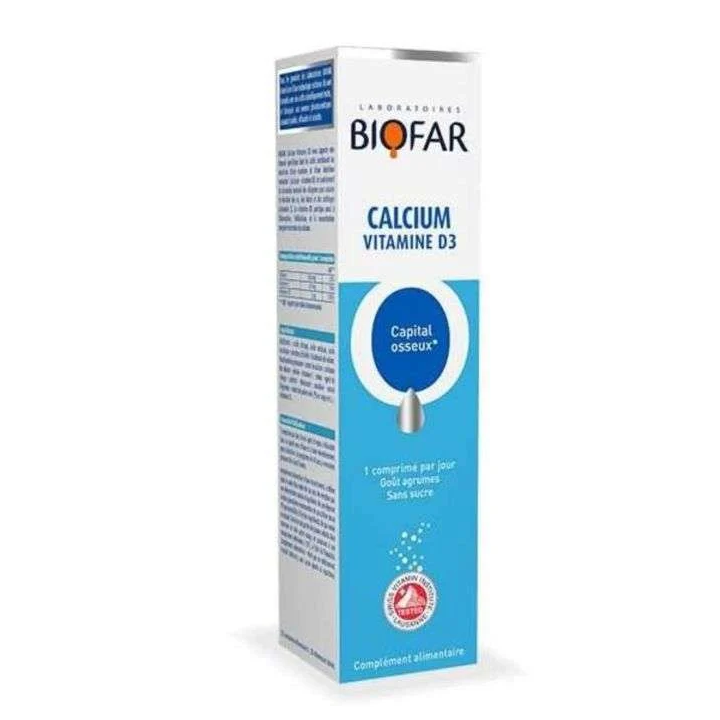 BIOFAR Calcium Vitamine D3 - 20 Comprimés Effervescents