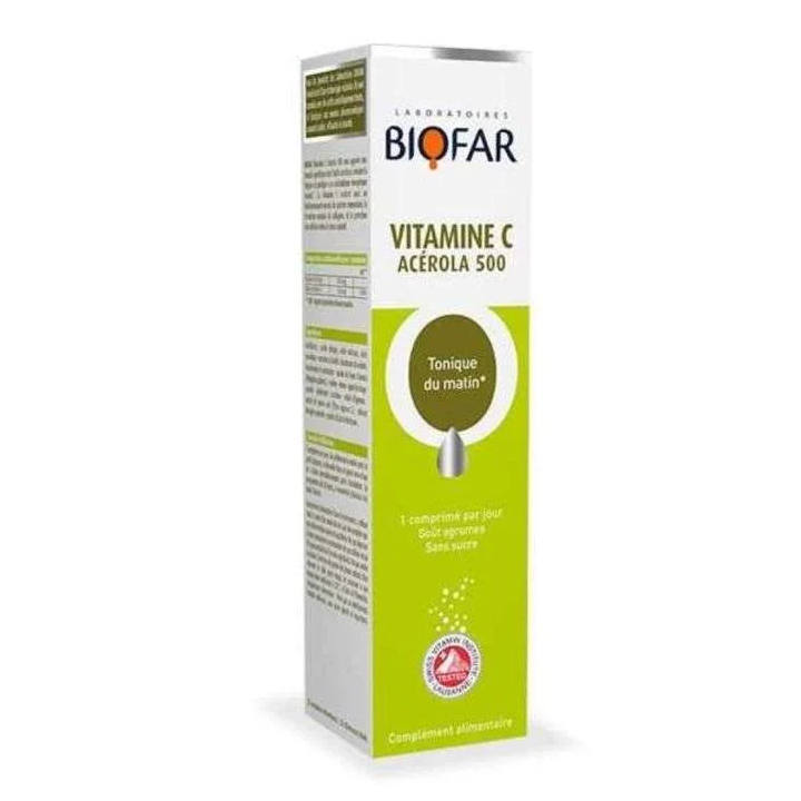 BIOFAR Vitamine C Acérola 500 - 20 Comprimés Effervescents