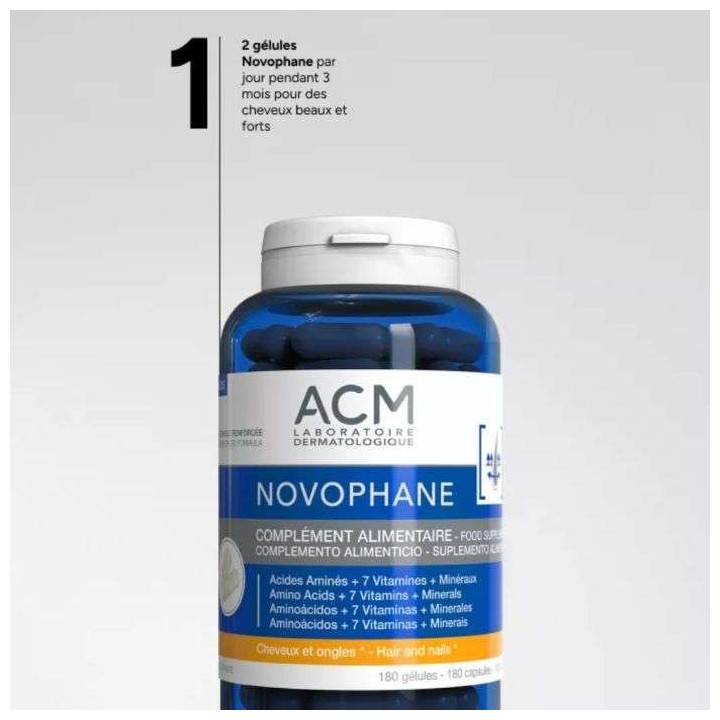 ACM Novophane Complément Alimentaire Cheveux et Ongles - 180 Gélules