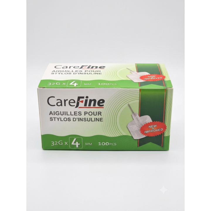 PROMISEMED Carefine Aiguilles pour Stylo d'Insuline 32G x 4mm - Boîte de 100