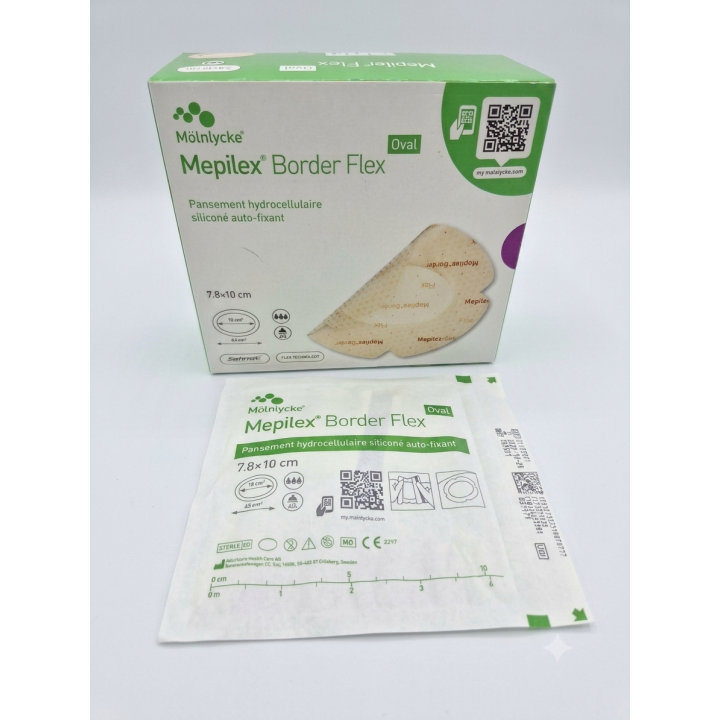 MEPILEX Border Flex Oval Pansement Hydrocellulaire 7.8 x 10cm - 1 Unité