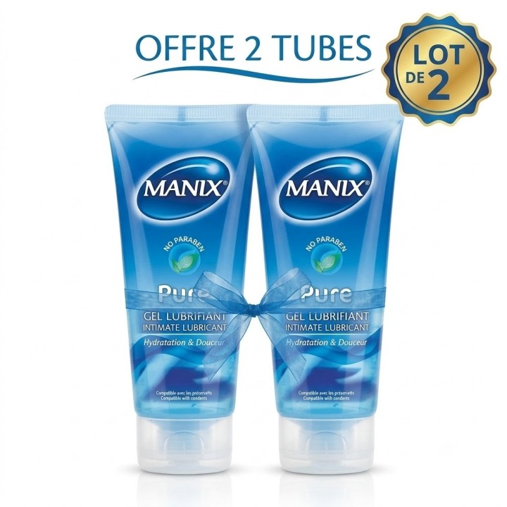 Pack Promo : Duopack 2 x Manix Pure Gel Lubrifiant  - 200ml