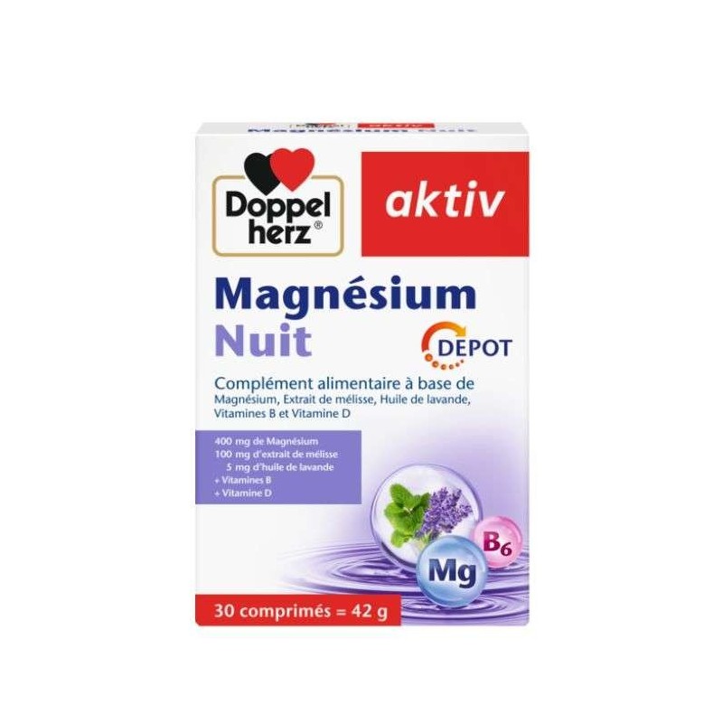 DOPPELHERZ AKTIV MAGNESIUM NUIT 30 COMPRIMES
