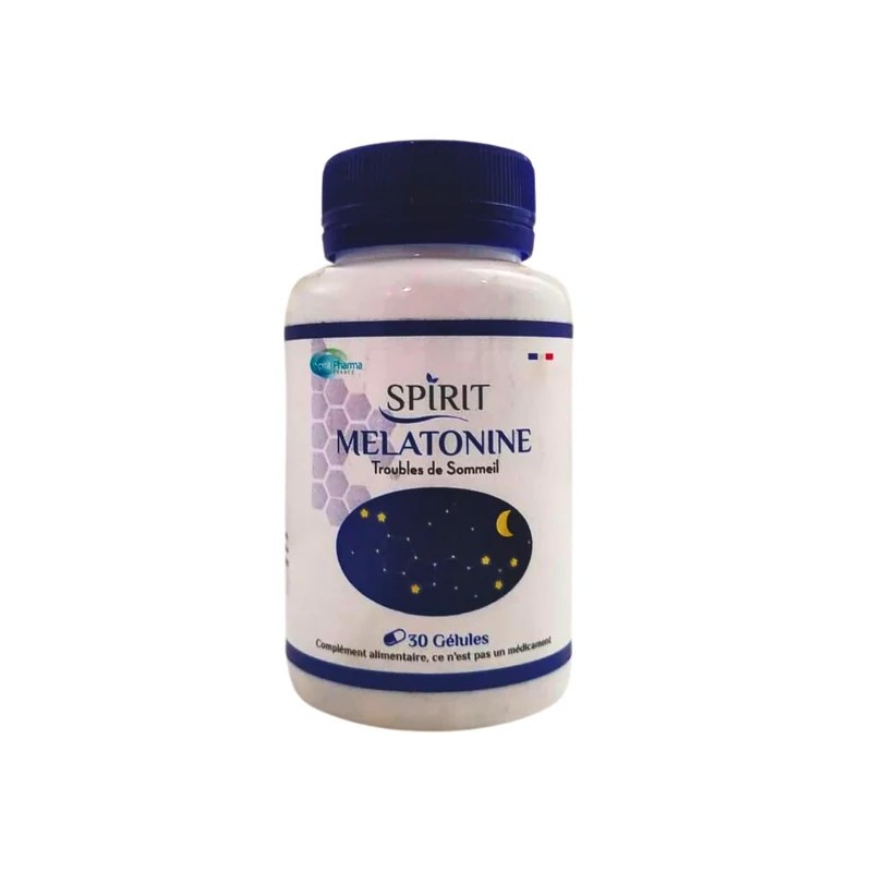 SPIRIT Mélatonine 30 Gélules Sommeil Endormissement Récupération Jet Lag