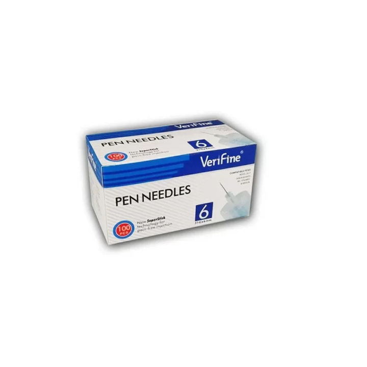 VERIFINE Aiguilles pour Stylo à Insuline 6mm 31G - Boîte de 100
