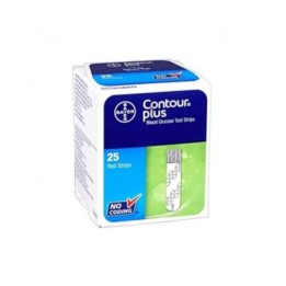 CONTOUR PLUS Bandelettes de Test de Glycémie - Boîte de 25 Unités