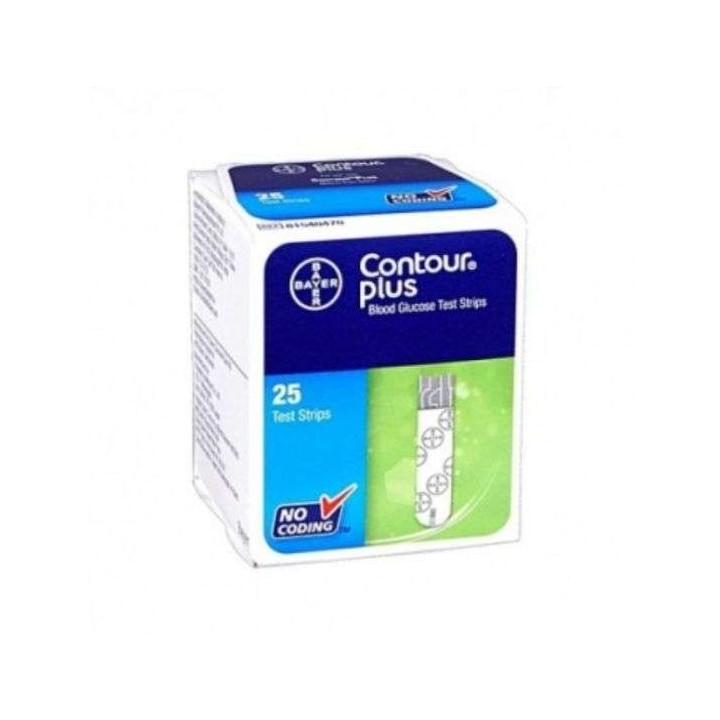 CONTOUR PLUS Bandelettes de Test de Glycémie - Boîte de 25 Unités