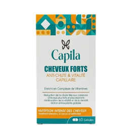 CAPILA Complément Alimentaire Cheveux Forts Anti-Chute - Boîte de 60 Gélules